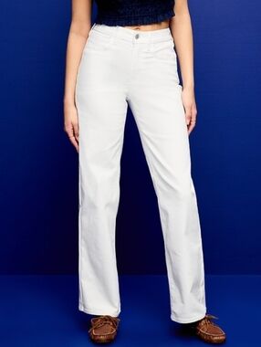 Old Navy High Rise Wow Wide Leg Jean Calla Lilly White Sz 16